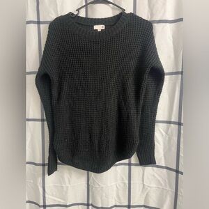 So Black Knit Crew Neck Sweater